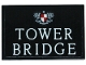 Part No: 26603pb499  Name: Tile 2 x 3 with Crest with Shield and White 'TOWER BRIDGE' Pattern (Sticker) - Set 30443