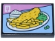 Part No: 26603pb507  Name: Tile 2 x 3 with Television Screen with Food Channel Show Pattern (Sticker) - Set 42670