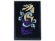 Part No: 26603pb511L  Name: Tile 2 x 3 with Tan and Dark Purple Intertwined Dragons, Blue Energy Pattern Model Left Side (Sticker) - Set 71836