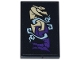 Part No: 26603pb511R  Name: Tile 2 x 3 with Tan and Dark Purple Intertwined Dragons, Blue Energy Pattern Model Right Side (Sticker) - Set 71836