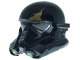 Part No: 26793pb02  Name: Minifigure, Headgear Helmet SW Imperial Death Trooper with Dark Silver Lines, Bright Green Lights and Gold Cracks Pattern