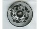 Part No: 2723pb024  Name: Technic, Disk 3 x 3 with Black and Silver Motorcycle Disk Brake Pattern (Sticker) - Set 8370