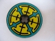 Lot ID: 377000835  Part No: 2723pb031  Name: Technic, Disk 3 x 3 with Dark Turquoise, Yellow and Black Pattern on Both Sides (Stickers) - Set 8269