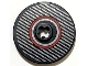 Part No: 2723pb107L Name: Technic, Disk 3 x 3 with Silver Carbon Fiber and Red Circle Pattern Model Left Side (Sticker) - Sets 42151 / 42162 Part No: 2723pb107L Name: Technic, Disk 3 x 3 with Silver Carbon Fiber and Red Circle Pattern Model Left Side (Sticker) - Sets 42151 / 42162