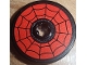 Part No: 2723pb112  Name: Technic, Disk 3 x 3 with Spider Web on Red Background Pattern (Sticker) - Set 76174