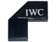 Part No: 27263pb010L  Name: Tile, Modified Facet 2 x 2 with White 'IWC' Logo Pattern Model Left Side (Sticker) - Set 77244