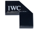 Part No: 27263pb010R  Name: Tile, Modified Facet 2 x 2 with White 'IWC' Logo Pattern Model Right Side (Sticker) - Set 77244