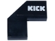 Part No: 27263pb013L  Name: Tile, Modified Facet 2 x 2 with White 'KICK' Logo Pattern Model Left Side (Sticker) - Set 77247