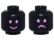 Part No: 28621pb0362  Name: Minifigure, Head Dual Sided Dark Pink and White Pixelated Eyes and Mouth, Happy Smile / Sad Frown Pattern - Vented Stud