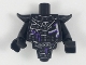 Part No: 28680pb02c01  Name: Torso, Modified Short with Smooth Armor Breastplate with Shoulder Pads and Silver Armor and Dark Purple Splatters Pattern / Black Arms / Black Hands