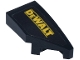 Part No: 29119pb045  Name: Wedge 2 x 1 x 2/3 Right with Yellow 'DEWALT' Logo Pattern (Sticker) - Set 77251
