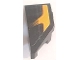 Part No: 29120pb038  Name: Wedge 2 x 1 x 2/3 Left with Yellow Stripe and Grille Pattern (Sticker) - Set 75893