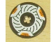 Part No: 2958pb012  Name: Technic, Disk 3 x 3 with Disk Brake Orange Caliper Pattern (Sticker) - Set 8516