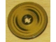 Part No: 2958pb015  Name: Technic, Disk 3 x 3 with Black Half Circle Rings on Gold Background Pattern (Sticker) - Set 8007