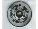 Part No: 2958pb024  Name: Technic, Disk 3 x 3 with Disk Brake Silver / Black Stylized Star Pattern (Sticker) - Set 8370