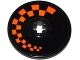 Part No: 2958pb062R  Name: Technic, Disk 3 x 3 with Orange Checkered Pattern Model Right Side (Sticker) - Set 42048