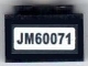 Part No: 3004pb184  Name: Brick 1 x 2 with 'JM60071' Pattern (Sticker) - Set 60071