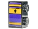 Lot ID: 409361289  Part No: 3004pb318  Name: Brick 1 x 2 with Book Spine, Bright Light Orange and Dark Purple Stripes, Black Lines and Crystal Ball Pattern (Sticker) - Set 76410