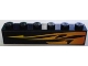 Part No: 3009pb139R  Name: Brick 1 x 6 with Orange Flames Pattern Model Right Side (Sticker) - Set 8898