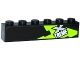 Part No: 3009pb191L  Name: Brick 1 x 6 with Lime, Silver and White 'XTREME' Pattern Model Left Side (Sticker) - Set 60085