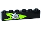 Part No: 3009pb191R  Name: Brick 1 x 6 with Lime, Silver and White 'XTREME' Pattern Model Right Side (Sticker) - Set 60085