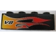 Part No: 3010pb044L  Name: Brick 1 x 4 with Flame and V8 Left Pattern (Sticker) - Set 8643