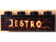 Part No: 3010pb334  Name: Brick 1 x 4 with 'JESTRO' and Dark Red Lava Cracks Pattern (Sticker) - Set 70323