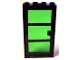 Part No: 30179c02  Name: Door, Frame 1 x 4 x 6 with 4 Holes on Top and Bottom with Black Door with 3 Panes and Square Handle with Fixed Trans-Green Glass (30179 / x39c03)