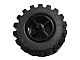 Lot ID: 303865753  Part No: 30190c01  Name: Wheel Center Wide with Stub Axles (Tricycle) with Black Tire 21mm D. x 12mm - Offset Tread Small Wide (30190 / 6015)