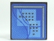 Part No: 30258pb018  Name: Road Sign 2 x 2 Square with Clip with Curved Blue Lines and Small Black Squares Pattern (Computer Screen)
