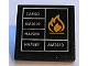 Part No: 30258pb020  Name: Road Sign 2 x 2 Square with Clip with Orange Flame and White Table Pattern (Sticker) - Set 7939