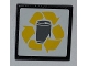 Part No: 30258pb028  Name: Road Sign 2 x 2 Square with Clip with Yellow Recycling Arrows and Drink Can Pattern (Sticker) - Set 4206