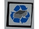 Part No: 30258pb030  Name: Road Sign 2 x 2 Square with Clip with Blue Recycling Arrows and Paper Stack Pattern (Sticker) - Set 4206