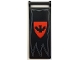 Part No: 30292pb077 Name: Flag 7 x 3 with Bar Handle with Banner and Bat on Red Triangular Shield Pattern (Sticker) - Set 910049 Part No: 30292pb077 Name: Flag 7 x 3 with Bar Handle with Banner and Bat on Red Triangular Shield Pattern (Sticker) - Set 910049