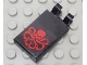 Part No: 30350bpb126  Name: Tile, Modified 2 x 3 with 2 Open O Clips with Red Octopus (Marvel Hydra Logo) Pattern (Sticker) - Set 76048
