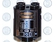 Part No: 30361px5  Name: Brick, Round 2 x 2 x 2 Robot Body with Silver Lines and Copper Pattern (Imperial Astromech Droid)