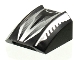 Part No: 30602pb016  Name: Slope, Curved 2 x 2 Lip with Sleek Silver and Black Pattern