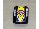 Part No: 30602pb023  Name: Slope, Curved 2 x 2 Lip with Coast Guard Logo on Yellow Background Pattern