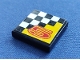 Part No: 3068pb0003  Name: Tile 2 x 2 with Red Number 5 on Yellow and Checkered Background Pattern (Sticker) - Set 8225