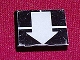 Part No: 3068pb0049  Name: Tile 2 x 2 with Arrow White over White Line on Black Background Pattern (Sticker) - Set 8094