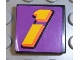 Part No: 3068pb0103  Name: Tile 2 x 2 with Number  1 Yellow on Purple Background Pattern (Sticker) - Set 2854