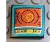 Part No: 3068pb0109  Name: Tile 2 x 2 with Orange Screen on Turquoise Background Pattern (Sticker) - Set 8257