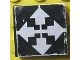 Part No: 3068pb0127  Name: Tile 2 x 2 with White Arrows Up, Left, Right, Down Pointing Outwards on Black Background Pattern (Sticker) - Set 8094