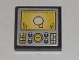 Part No: 3068pb0295  Name: Tile 2 x 2 with Silver Control Panel with Yellow Display Pattern (Sticker) - Set 8971
