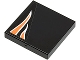 Part No: 3068pb0447R  Name: Tile 2 x 2 with Orange Flames on Black Background Pattern Model Right Side (Sticker) - Set 8125