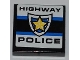 Part No: 3068pb0454  Name: Tile 2 x 2 with 'HIGHWAY POLICE' and Police Yellow Star Badge Pattern  (Sticker) - Set 8197