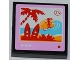 Part No: 3068pb0752  Name: Tile 2 x 2 with 'TV' and Surfer and Palm Tree on Screen Pattern (Sticker) - Set 3184