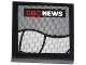 Part No: 3068pb0764  Name: Tile 2 x 2 with Black Curved Lines and 'DBC NEWS' on Screen Pattern (Sticker) - Set 76005