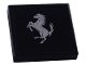 Lot ID: 189087265  Part No: 3068pb0859  Name: Tile 2 x 2 with Ferrari Logo, Silver Horse Large Pattern (Sticker) - Set 8652