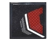 Part No: 3068pb0961L  Name: Tile 2 x 2 with Dark Red and Silver Body Armor Panel Pattern Model Left Side (Sticker) - Set 76051